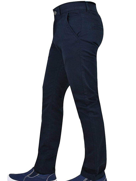 Men's Stretch Slim Fit Trousers | Comfortable & Stylish | Paraffin Store EZ348 Navy Chinos