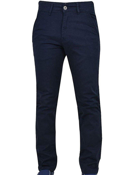 Men's Stretch Slim Fit Trousers | Comfortable & Stylish | Paraffin Store EZ348 Navy Chinos