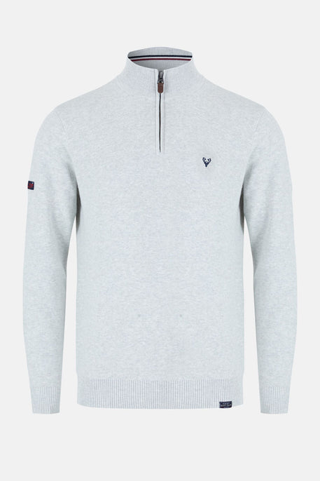 Men’s 1/4 Zip Jumper | Pyramid Knit | Concrete - Paraffin Store