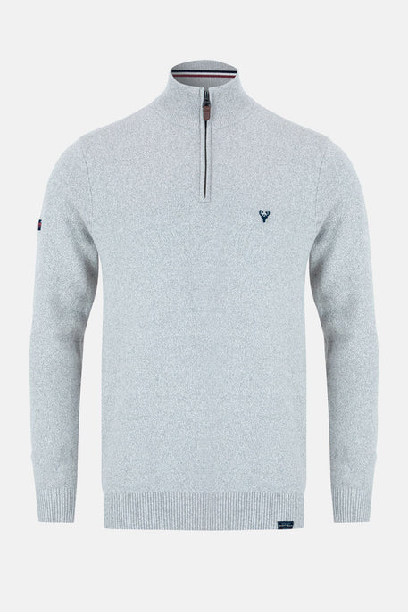 Men’s 1/4 Zip Jumper | Pyramid Knit | Grey Twist - Paraffin Store