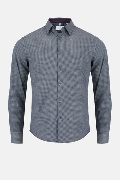 Men’s Audrey Micro Print Shirt – Navy - Paraffin Store