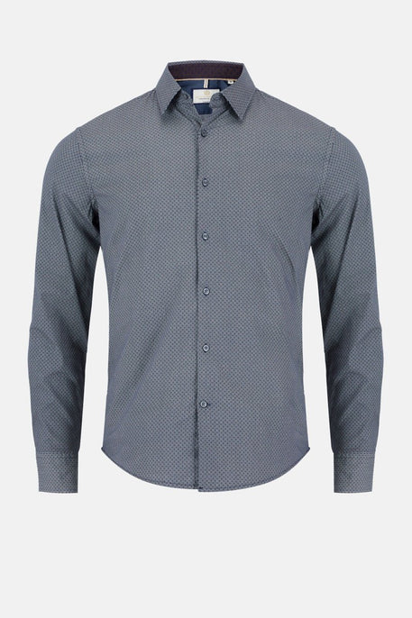 Men’s Audrey Micro Print Shirt – Navy - Paraffin Store