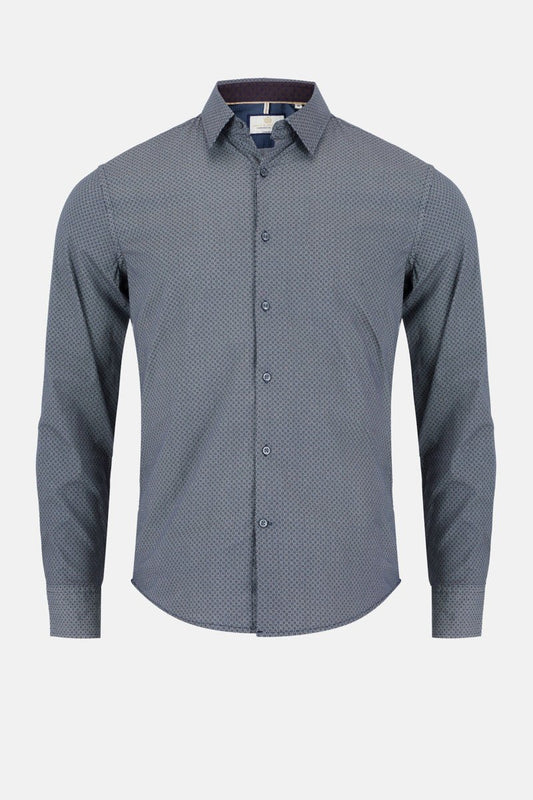 Men’s Audrey Micro Print Shirt – Navy - Paraffin Store