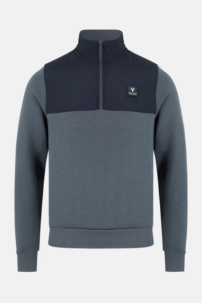 Men’s Sierra ¼ Zip Sweatshirt – Grey/Navy - Paraffin Store
