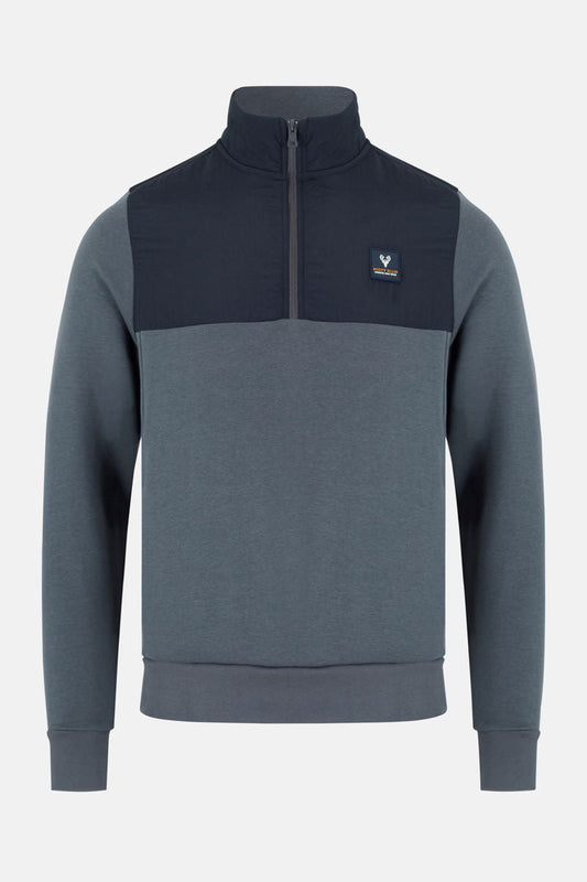 Men’s Sierra ¼ Zip Sweatshirt – Grey/Navy - Paraffin Store