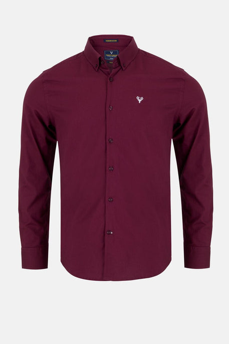 Men’s Vespa Oxford Shirt – Wine - Paraffin Store