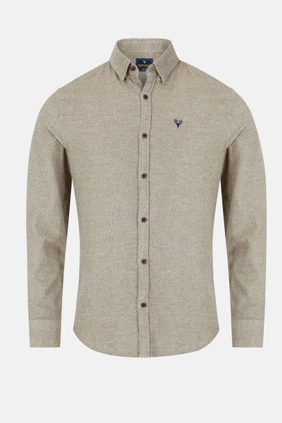 Men’s Zeki Brushed Shirt – Biscuit - Paraffin Store