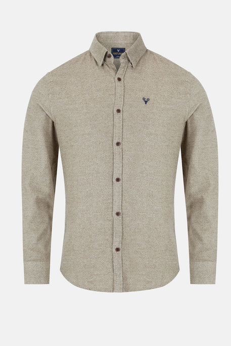 Men’s Zeki Brushed Shirt – Biscuit - Paraffin Store