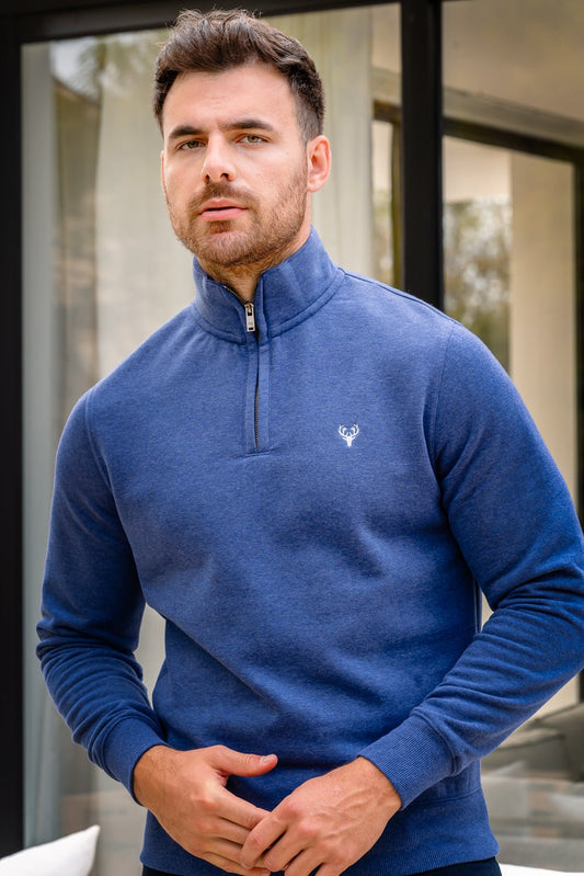 1/4 Zip | Chandler 1/4 Zip | Blue - Paraffin Store