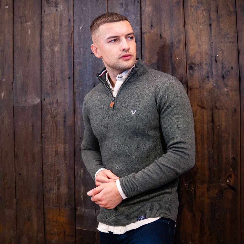 1/4 Zip | Pyramid Knit | Khakki Twist - Paraffin Store