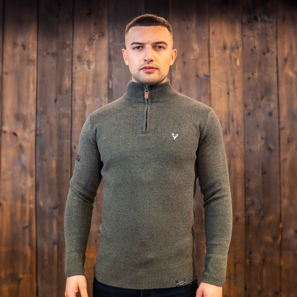 1/4 Zip | Pyramid Knit | Khakki Twist - Paraffin Store