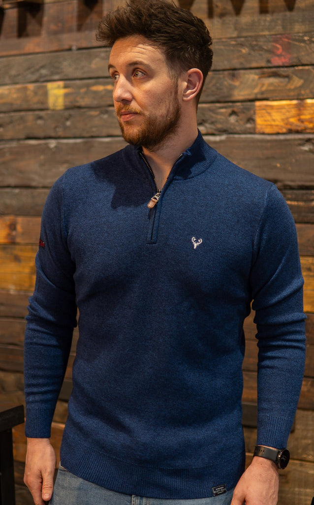 1/4 Zip | Pyramid Knit | Petrol Twist - Paraffin Store