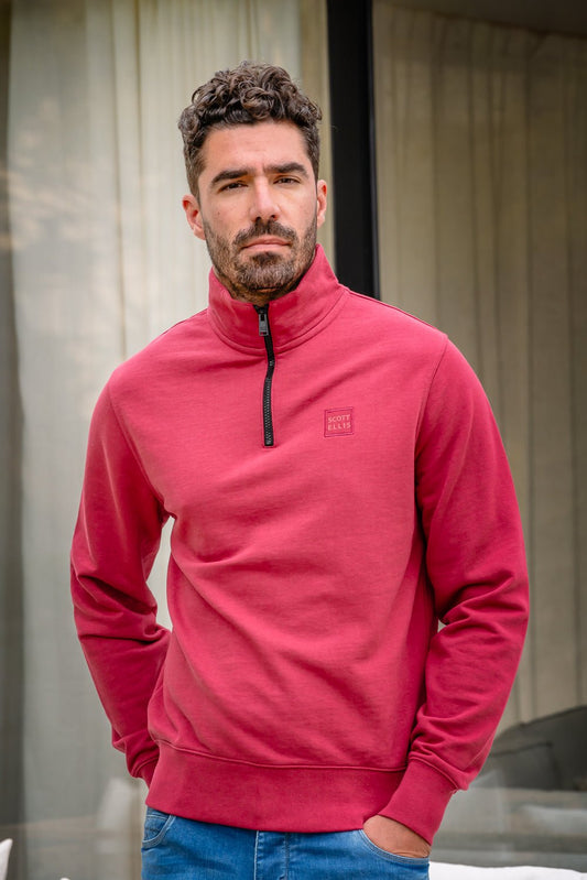 1/4 ZIP | ROSS 1/4 ZIP | DUSTY RED - Paraffin Store
