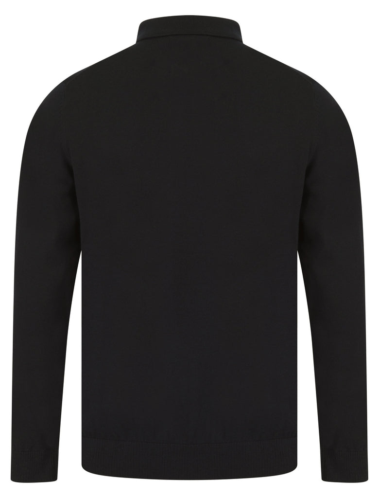 Bokinni Men’s Long Sleeve Knitted Cotton Polo Shirt - Black | Kensington Eastside - Paraffin Store