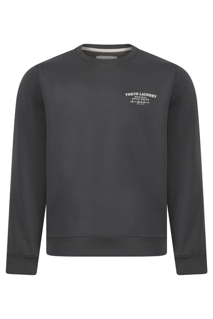 Broughton Men's Sweatshirt Jumper – Charcoal | Tokyo Laundry - Paraffin Store