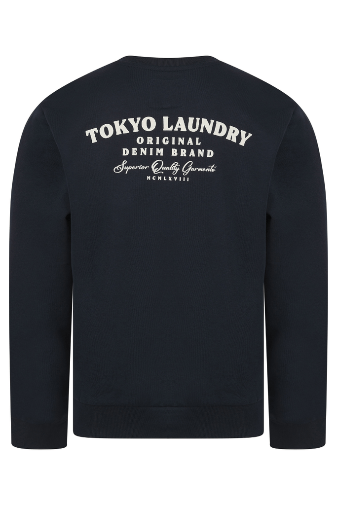 Broughton Men's Sweatshirt Jumper – Navy | Tokyo Laundry - Paraffin Store