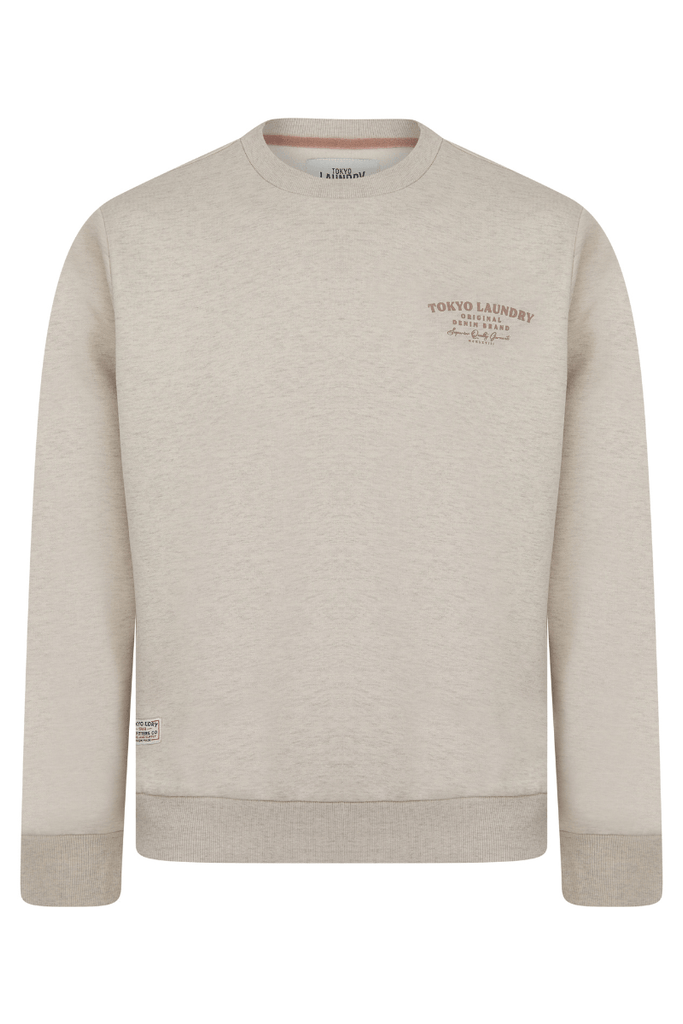 Broughton Men's Sweatshirt Jumper – Oatmeal | Tokyo Laundry - Paraffin Store