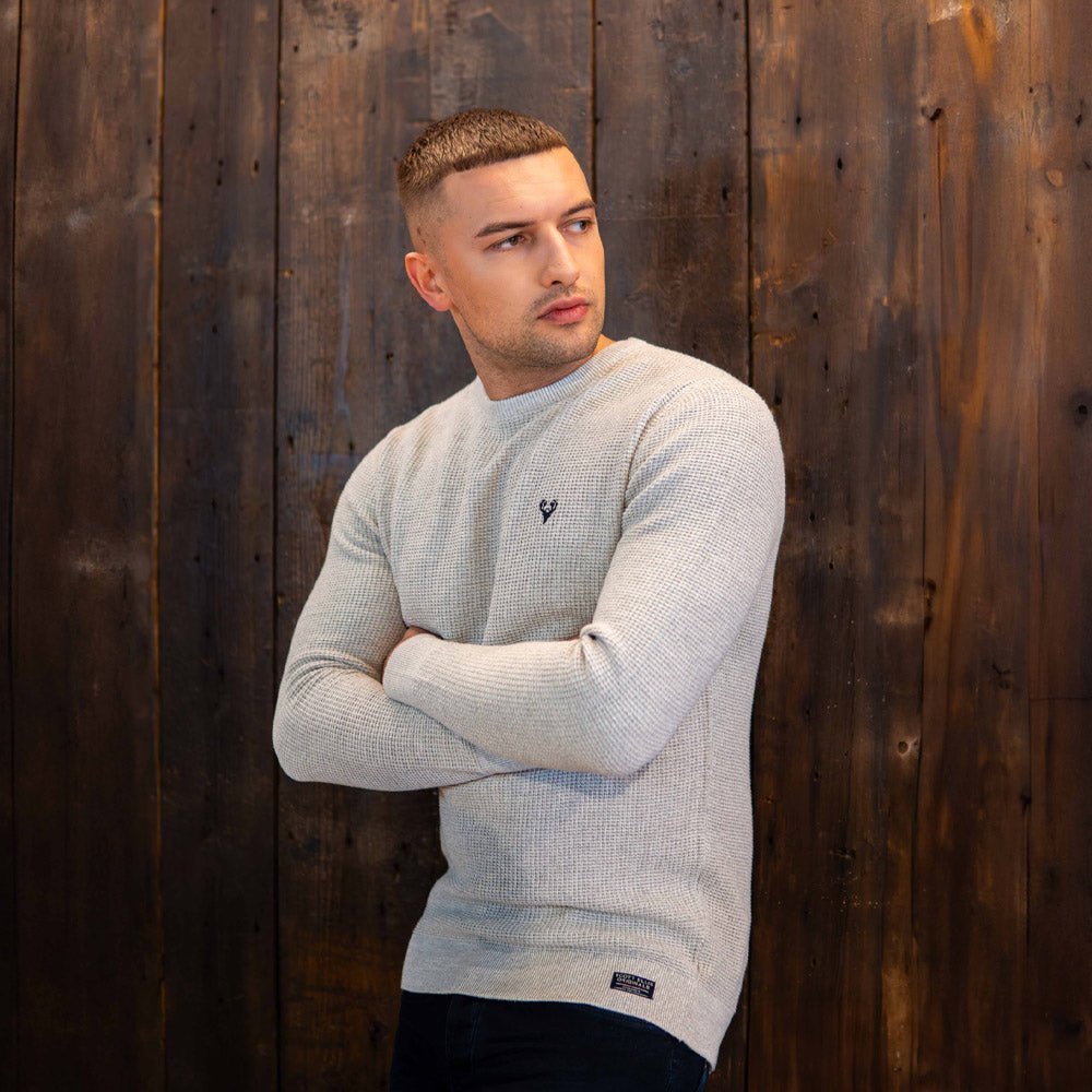 Covert Knit | Crew Neck Jumper | Grey - Paraffin Store