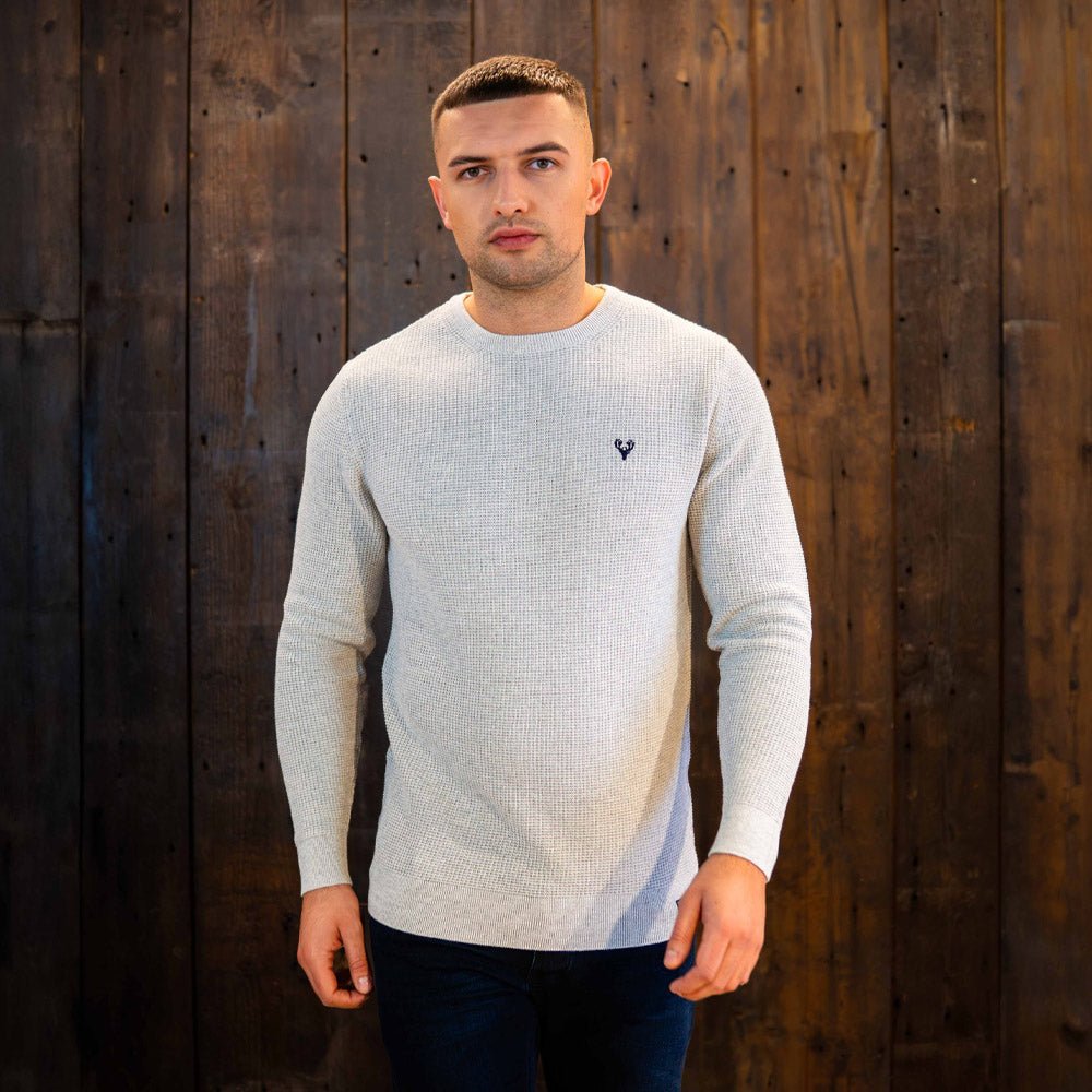 Covert Knit | Crew Neck Jumper | Grey - Paraffin Store