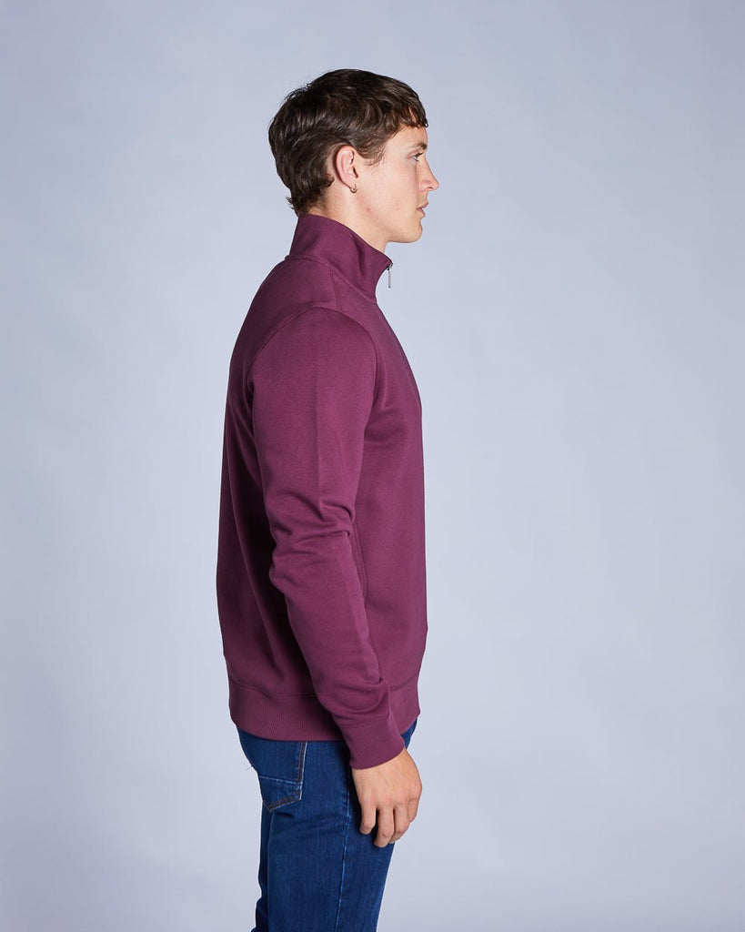 Diesel Dax Men's 1/4 Zip Sweatshirt – Burgundy - Paraffin Store