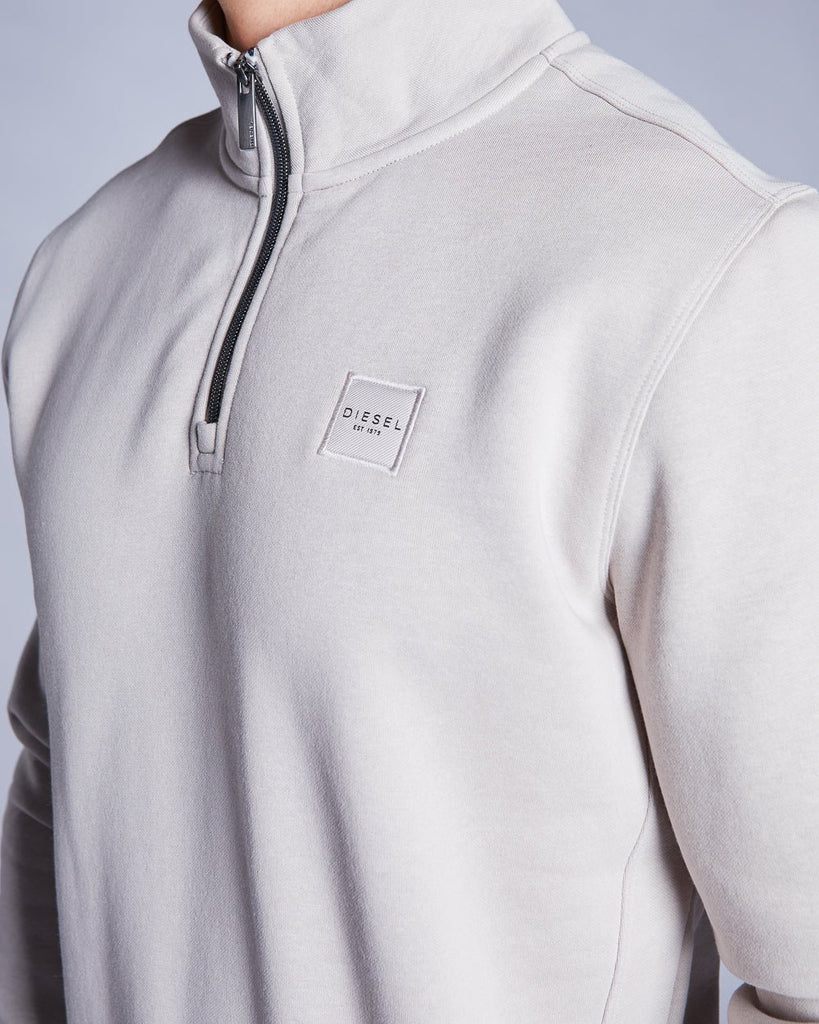 Diesel Dax Men's 1/4 Zip Sweatshirt – Silver - Paraffin Store