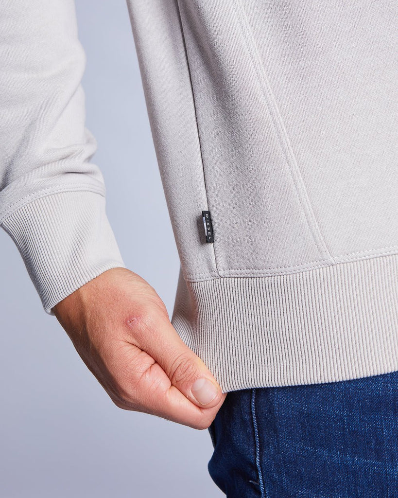 Diesel Dax Men's 1/4 Zip Sweatshirt – Silver - Paraffin Store