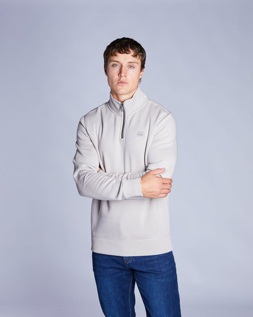 Diesel Dax Men's 1/4 Zip Sweatshirt – Silver - Paraffin Store