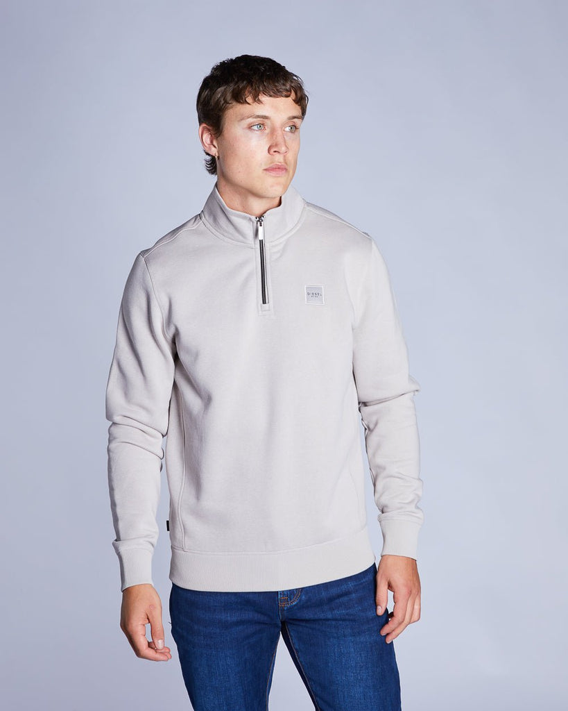Diesel Dax Men's 1/4 Zip Sweatshirt – Silver - Paraffin Store