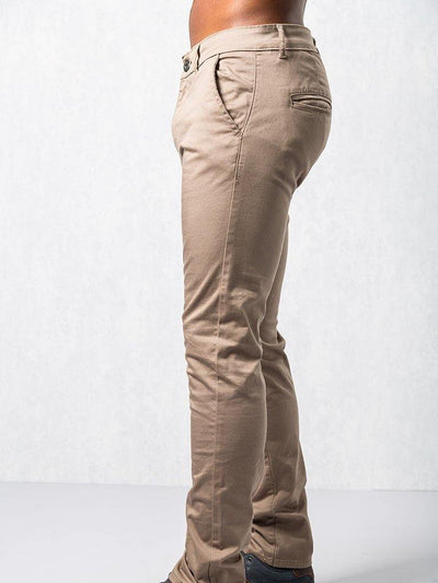 Men's Stretch Slim Fit Trousers | Comfortable & Stylish | Paraffin Store EZ348 Beige Chinos 