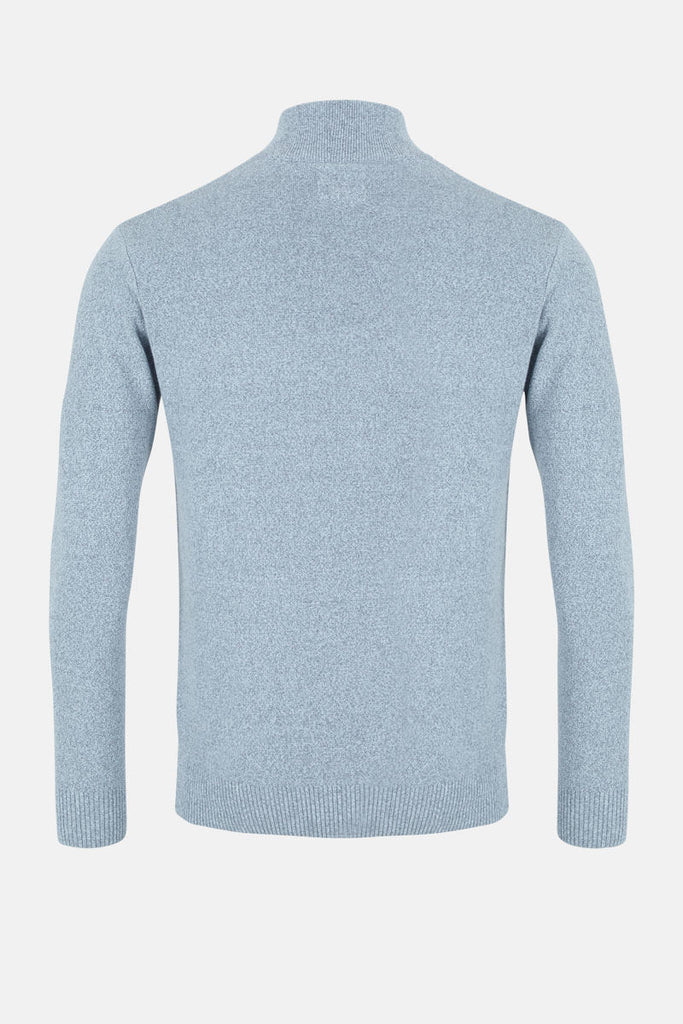 Men’s 1/4 Zip Jumper | Pyramid Knit | Blue Twist - Paraffin Store