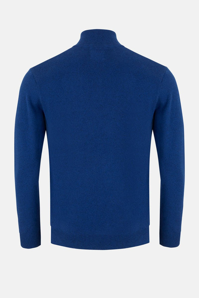 Men’s 1/4 Zip Jumper | Pyramid Knit | Cobalt - Paraffin Store