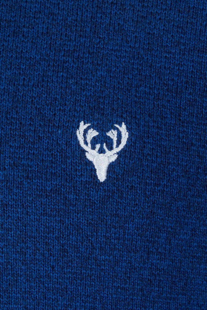 Men’s 1/4 Zip Jumper | Pyramid Knit | Cobalt - Paraffin Store