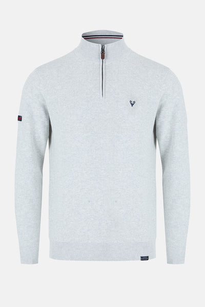 Men’s 1/4 Zip Jumper | Pyramid Knit | Concrete - Paraffin Store