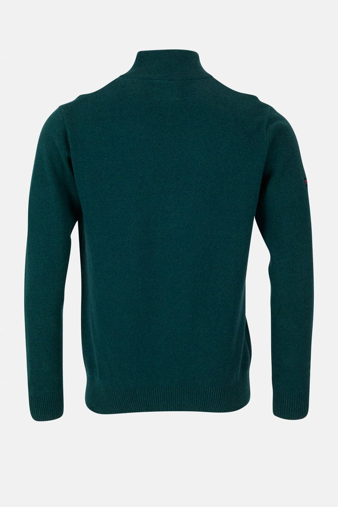 Men’s 1/4 Zip Jumper – Pyramid Knit inEmerald | Paraffin Store - Paraffin Store
