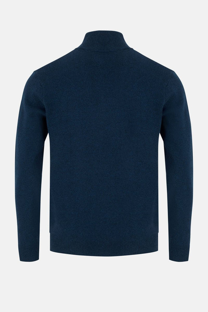 Men’s 1/4 Zip Jumper | Pyramid Knit | Midnight - Paraffin Store