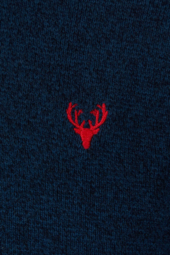 Men’s 1/4 Zip Jumper | Pyramid Knit | Midnight - Paraffin Store