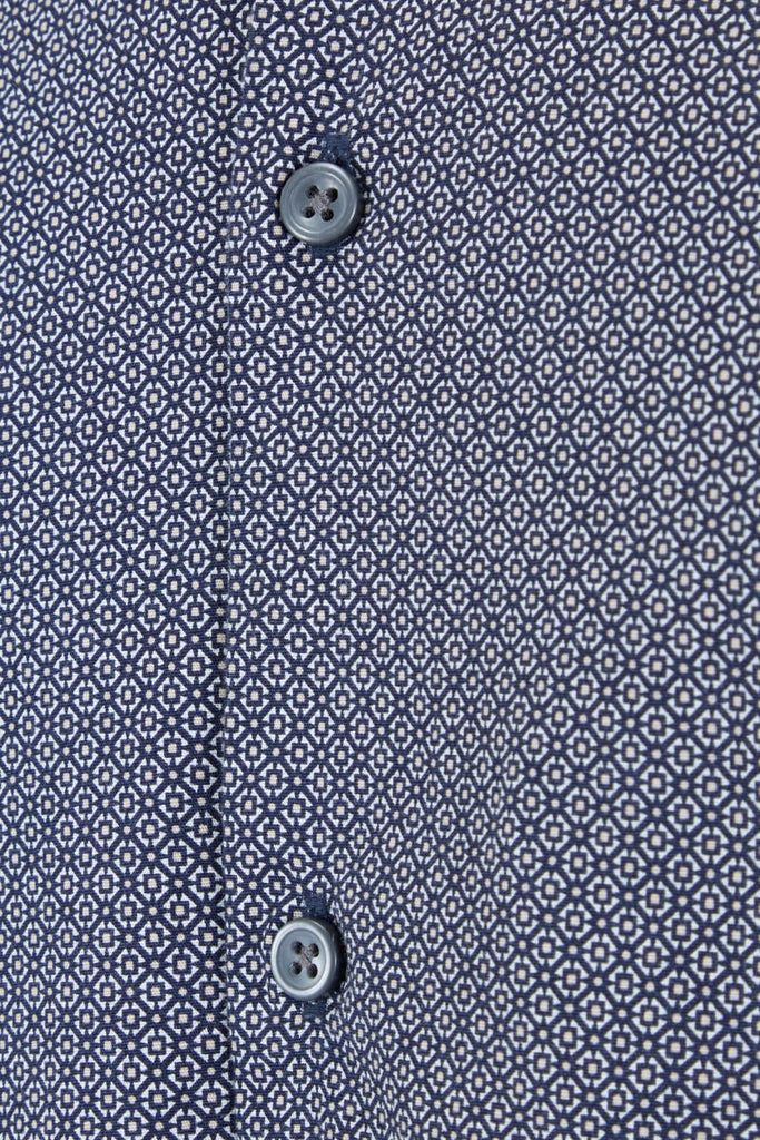 Men’s Audrey Micro Print Shirt – Navy - Paraffin Store