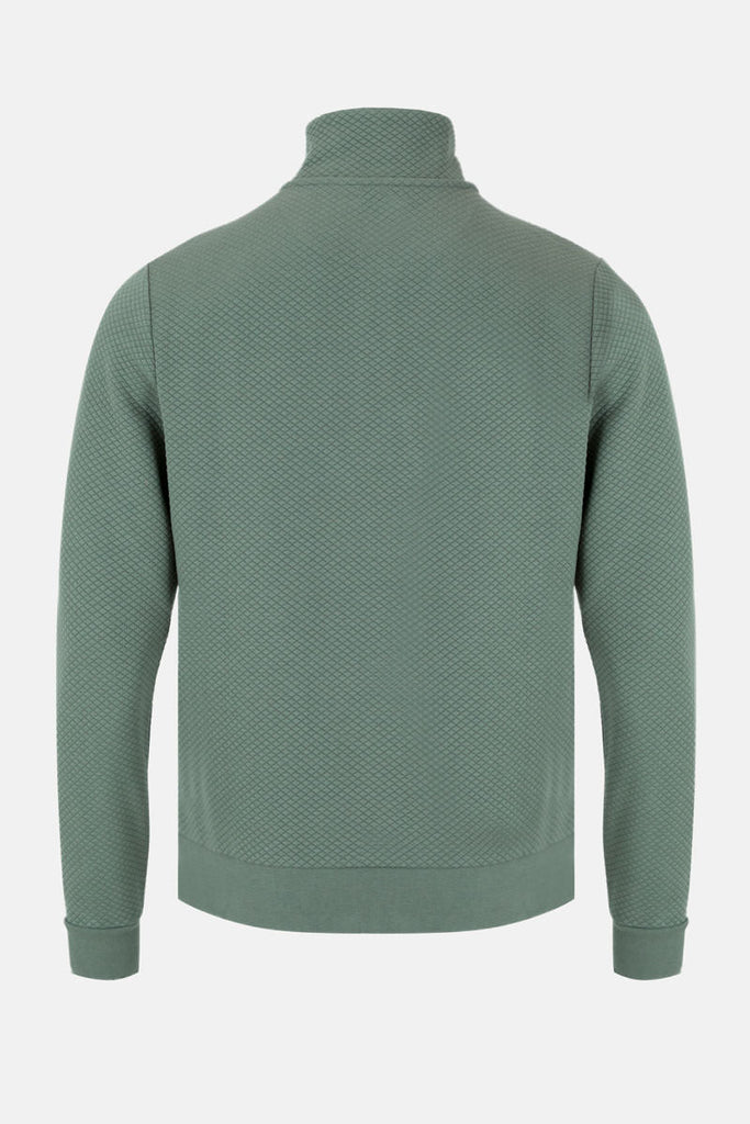 Men’s Gotthard ¼ Zip Textured Sweatshirt – Green - Paraffin Store