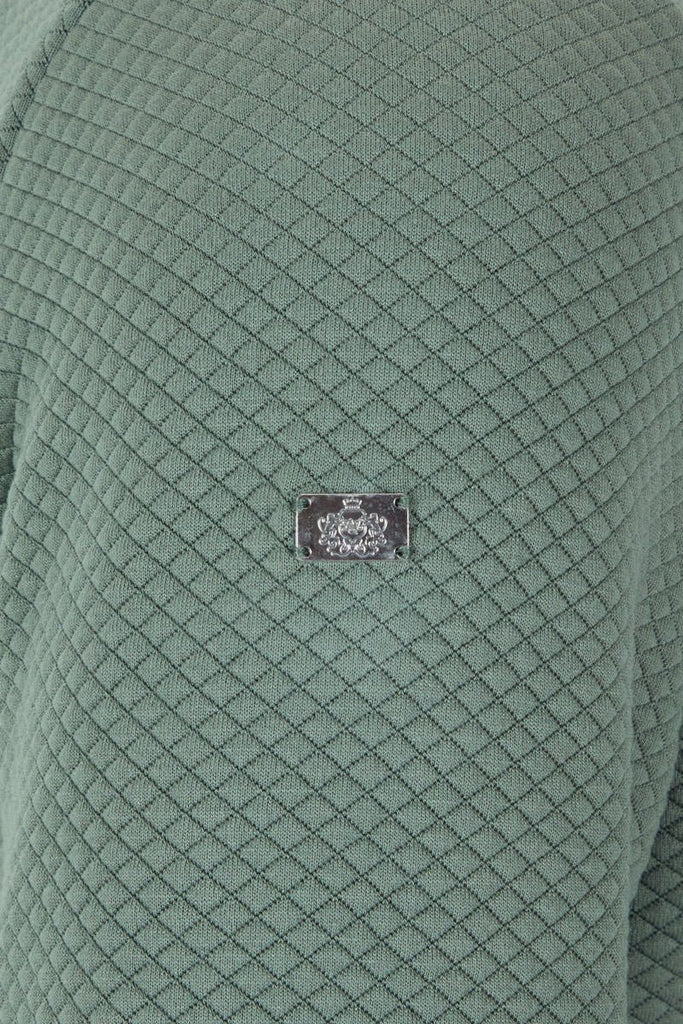 Men’s Gotthard ¼ Zip Textured Sweatshirt – Green - Paraffin Store