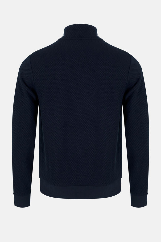 Men’s Gotthard ¼ Zip Textured Sweatshirt – Navy - Paraffin Store