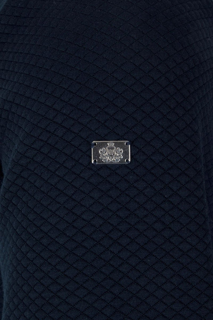 Men’s Gotthard ¼ Zip Textured Sweatshirt – Navy - Paraffin Store