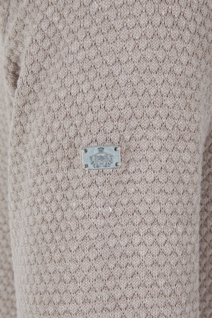 Men’s Lyra Textured ¼ Zip Jumper – Biscuit - Paraffin Store
