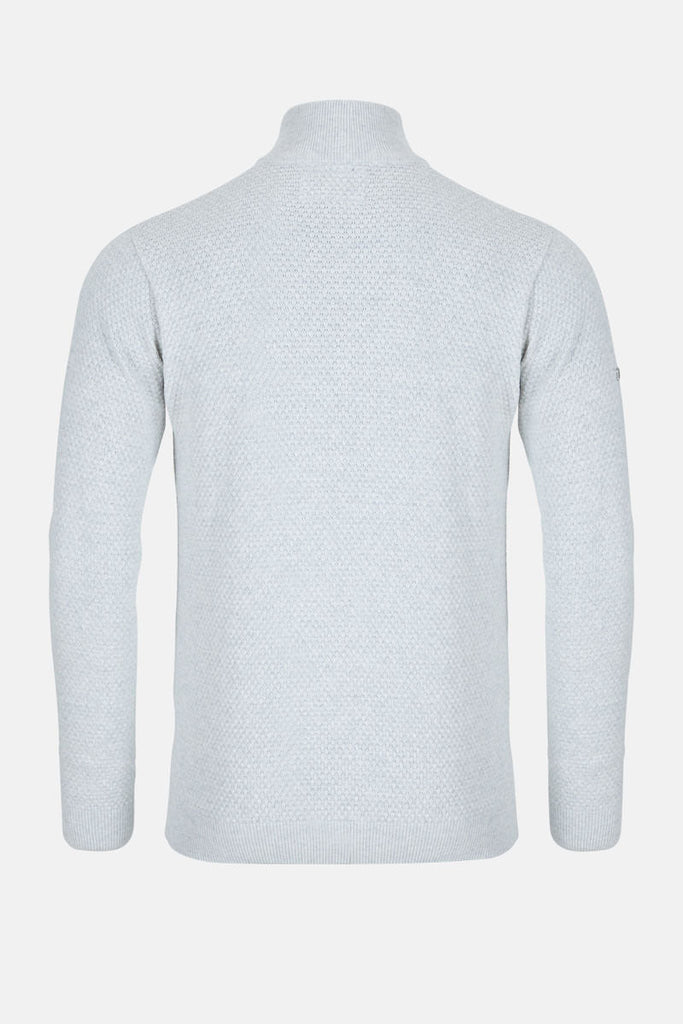Men’s Lyra Textured ¼ Zip Jumper – Concrete - Paraffin Store