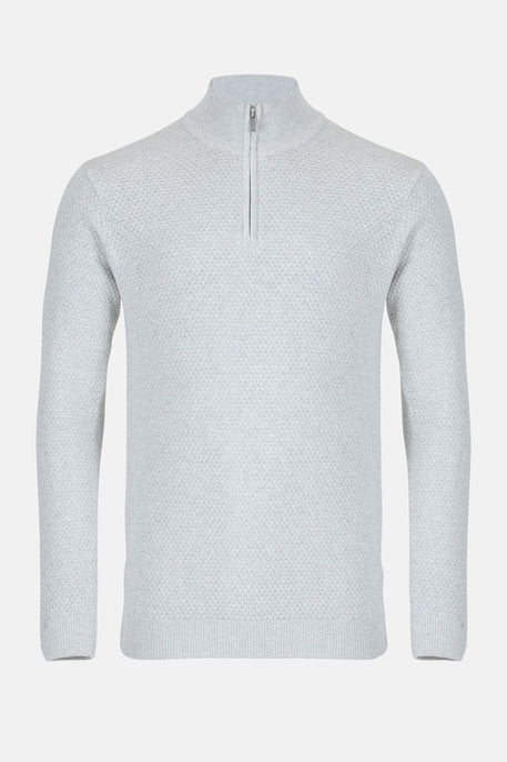 Men’s Lyra Textured ¼ Zip Jumper – Concrete - Paraffin Store