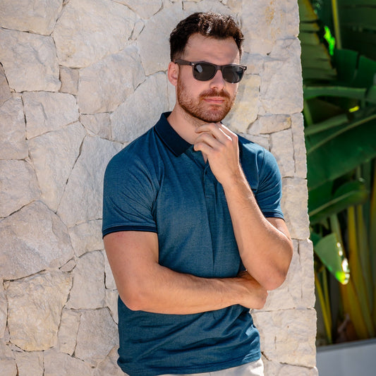MEN'S POLO | EAMON | NAVY / BLUE - Paraffin Store