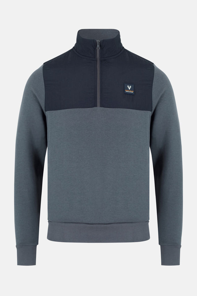 Men’s Sierra ¼ Zip Sweatshirt – Grey/Navy - Paraffin Store