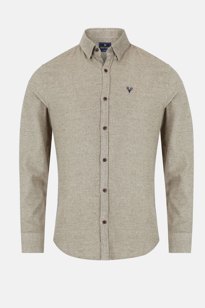 Men’s Zeki Brushed Shirt – Biscuit - Paraffin Store
