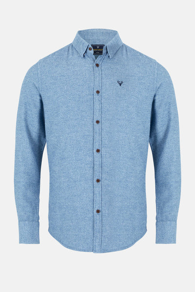 Men’s Zeki Brushed Shirt – Blue - Paraffin Store