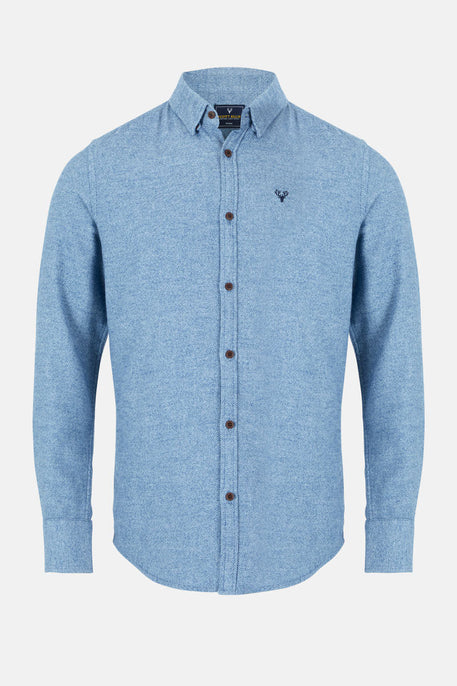 Men’s Zeki Brushed Shirt – Blue - Paraffin Store