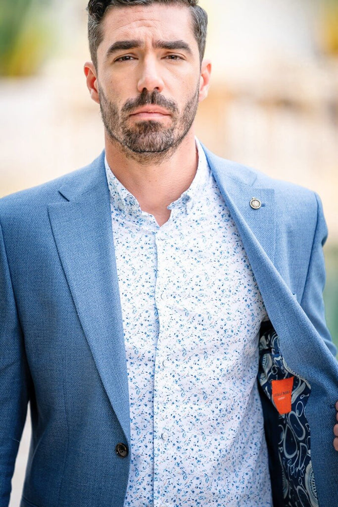 SAM | Blue Blazer | Tailored Fit Men’s Suit Jacket - Paraffin Store